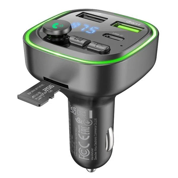 Borofone BC48 QC3.0 Car Charger with Bluetooth 5.0 + FM Transmitter