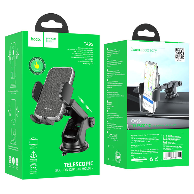 HOCO CA95 In-Car Dashboard Holder for Center Console and Windshield