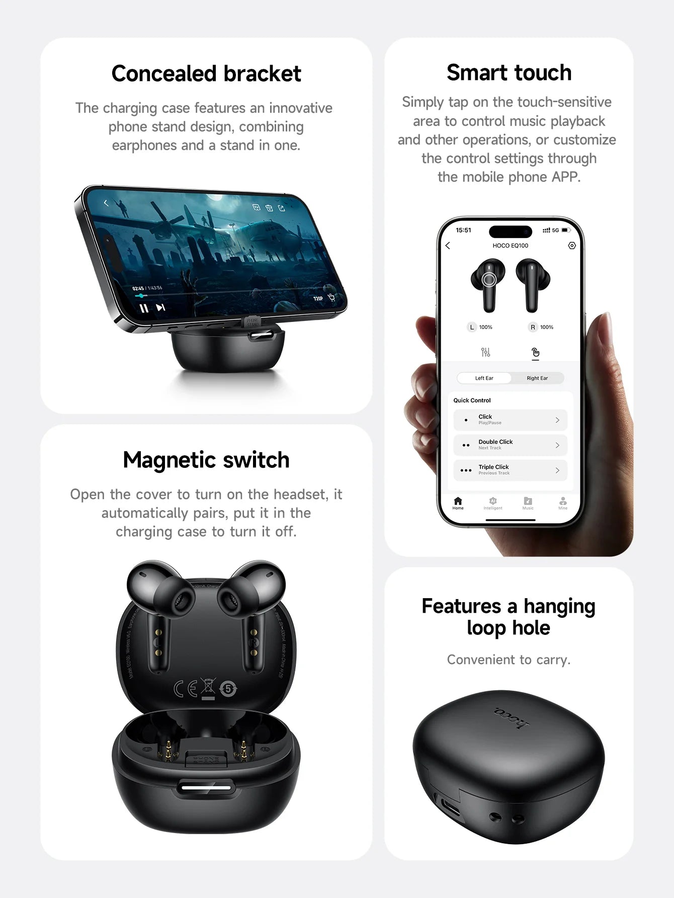 HOCO EQ100 Smart AI Translation Bluetooth Headset