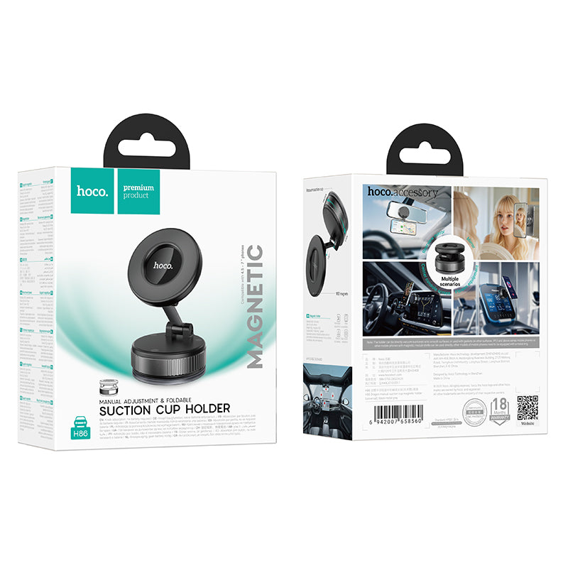 HOCO H86 Suction Cup Ring Magnetic Car Holder for Windshield / Dashboard