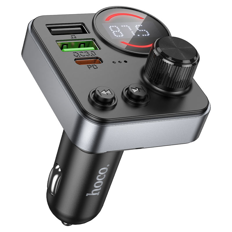 HOCO E86 48W PD30W+QC3.0 Car Charger with Bluetooth + FM Transmitter