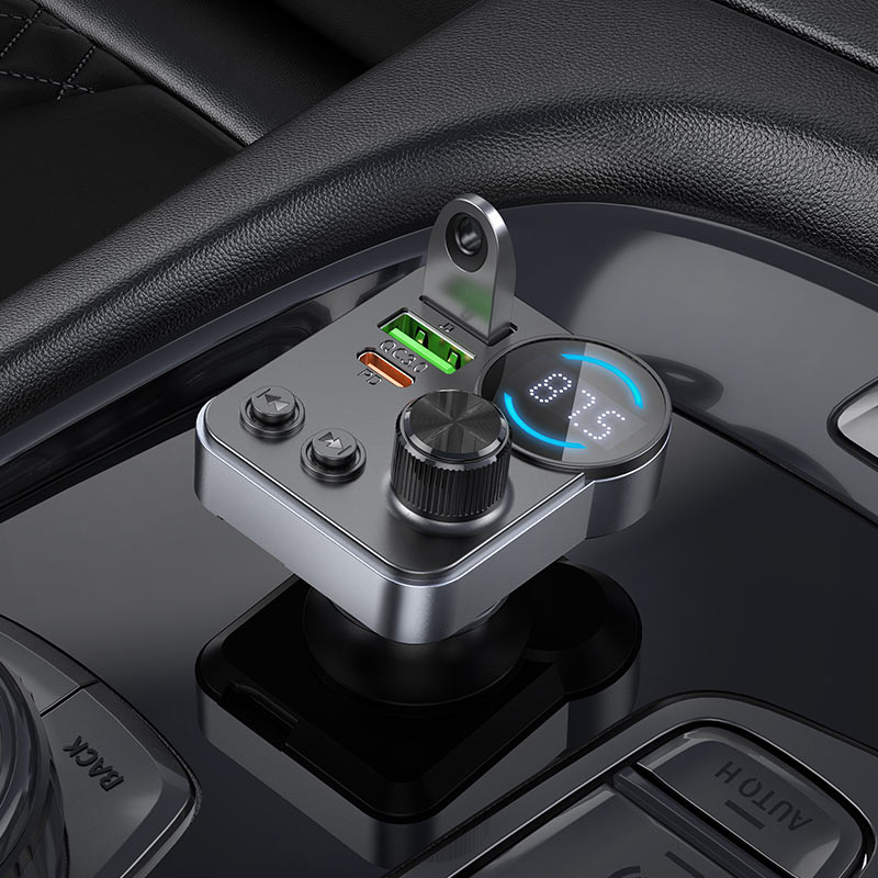 HOCO E86 48W PD30W+QC3.0 Car Charger with Bluetooth + FM Transmitter
