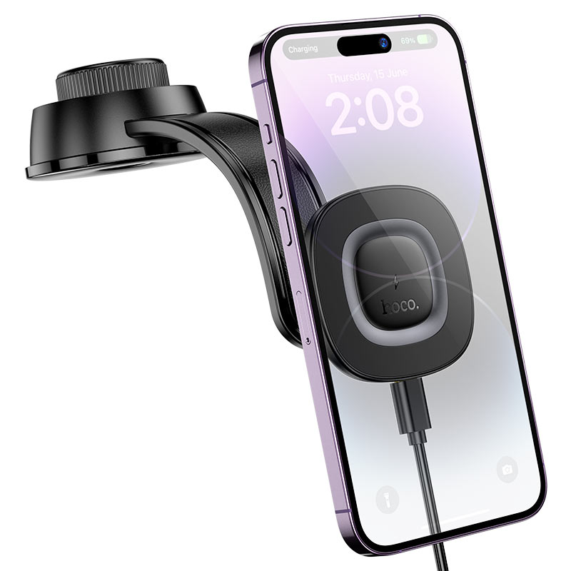 HOCO HW31 Wireless Charging Car Holder for Dashboard/Center Console