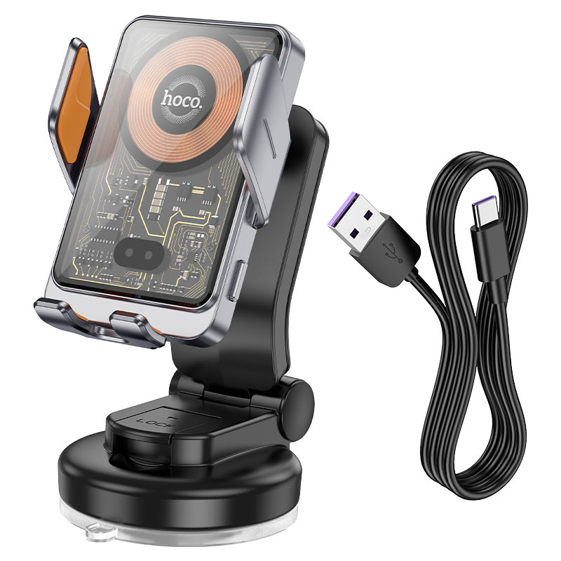 HOCO HW8 Transparent Wireless Fast Charging Car Holder for Dashboard