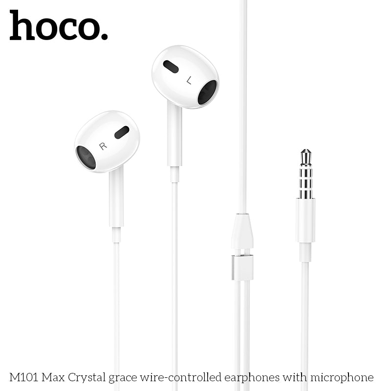 HOCO M101 Max 3.5mm Jack Wire-Controlled Earphones with Microphone