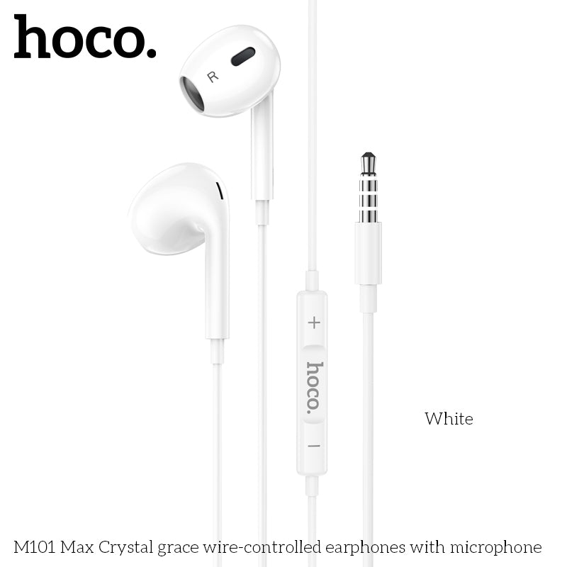 HOCO M101 Max 3.5mm Jack Wire-Controlled Earphones with Microphone