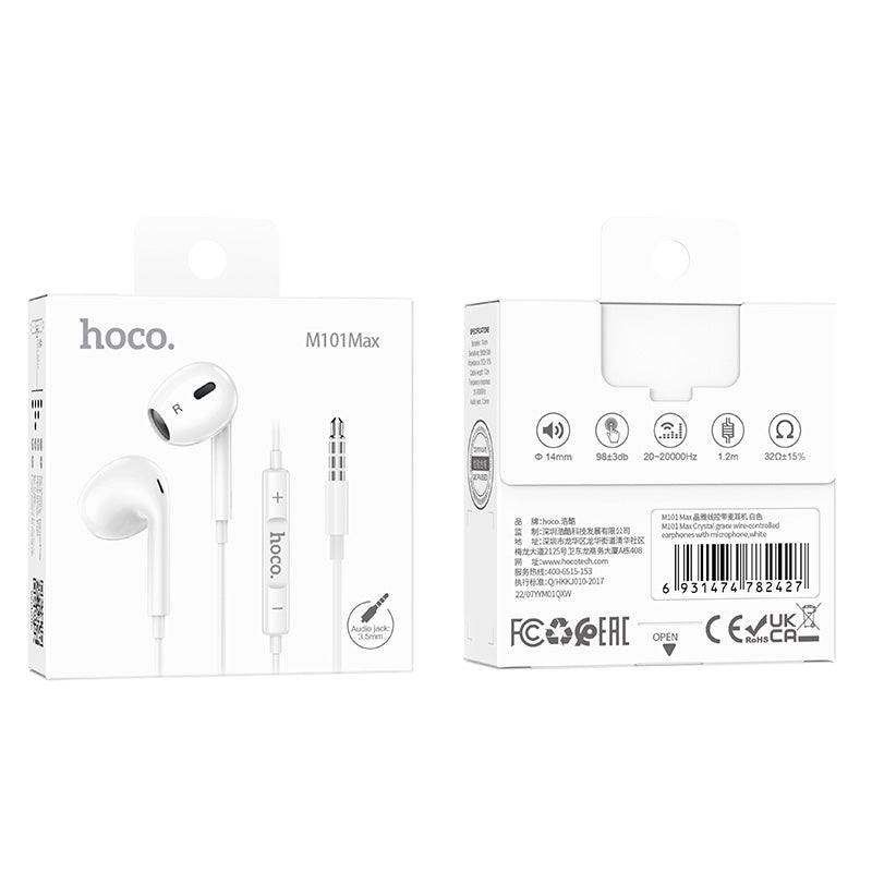 HOCO M101 Pro 3.5mm Jack Wire-Controlled Digital Earphones with Microphone