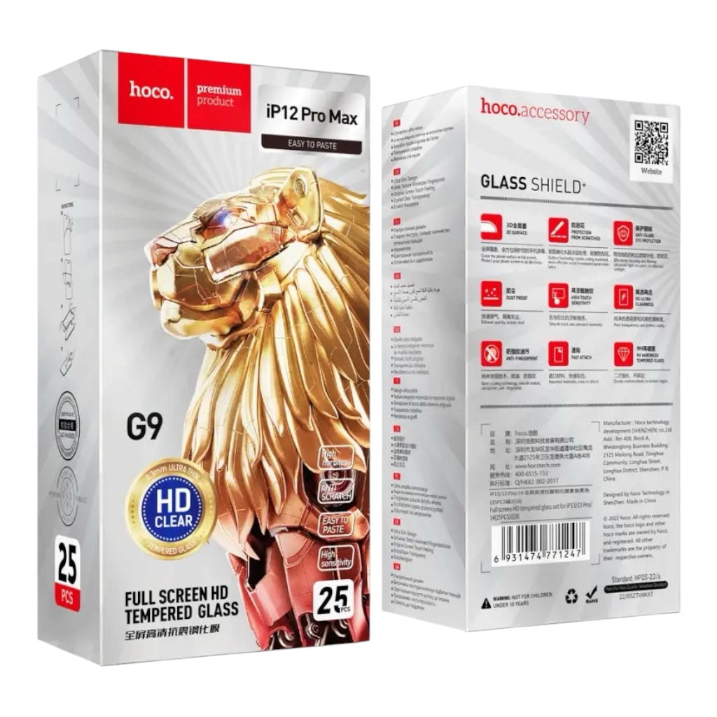iPhone Clear Full Tempered Glass Screen Protector Hoco G9