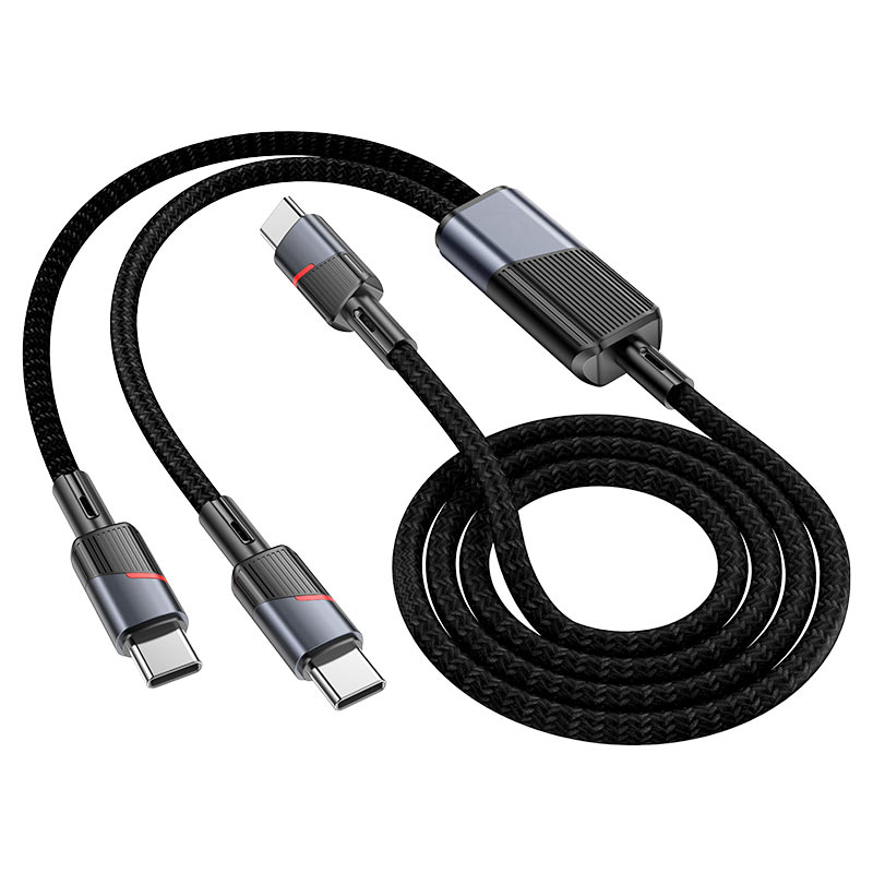 HOCO U139 100W Type-C to Type-C and Type-C Fast Charging Data Cable 1.2m