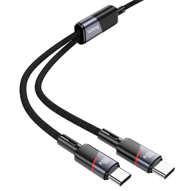 HOCO U139 100W Type-C to Type-C and Type-C Fast Charging Data Cable 1.2m