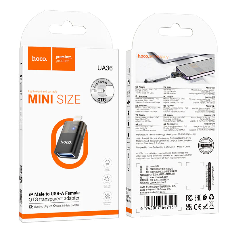 Lightning Male to USB Female OTG Adapter