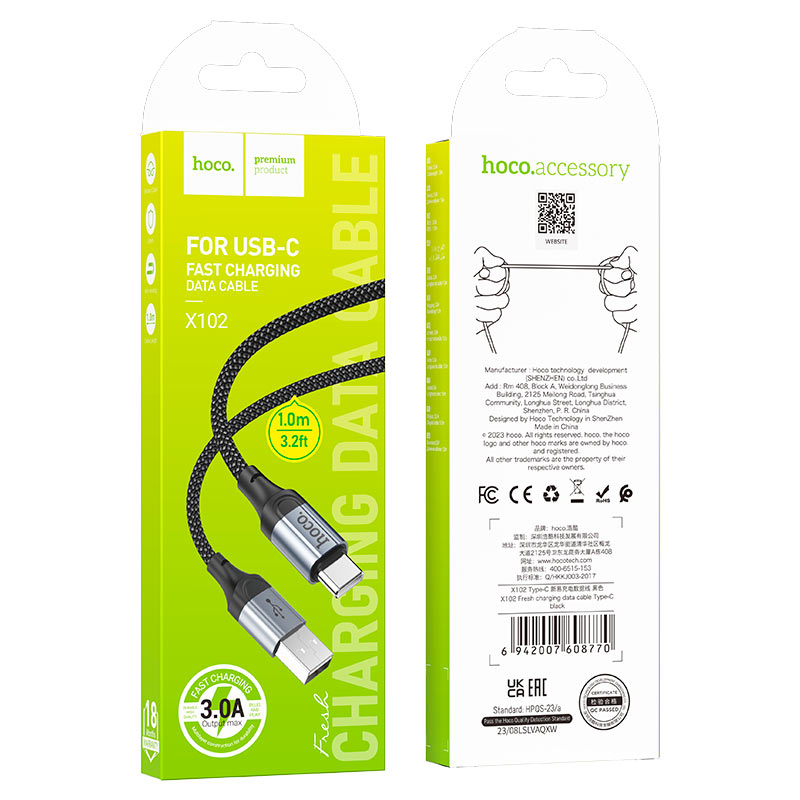 HOCO X102 Charging Data Cable (C to L, C to C, A to C, A to L) 1 Meter