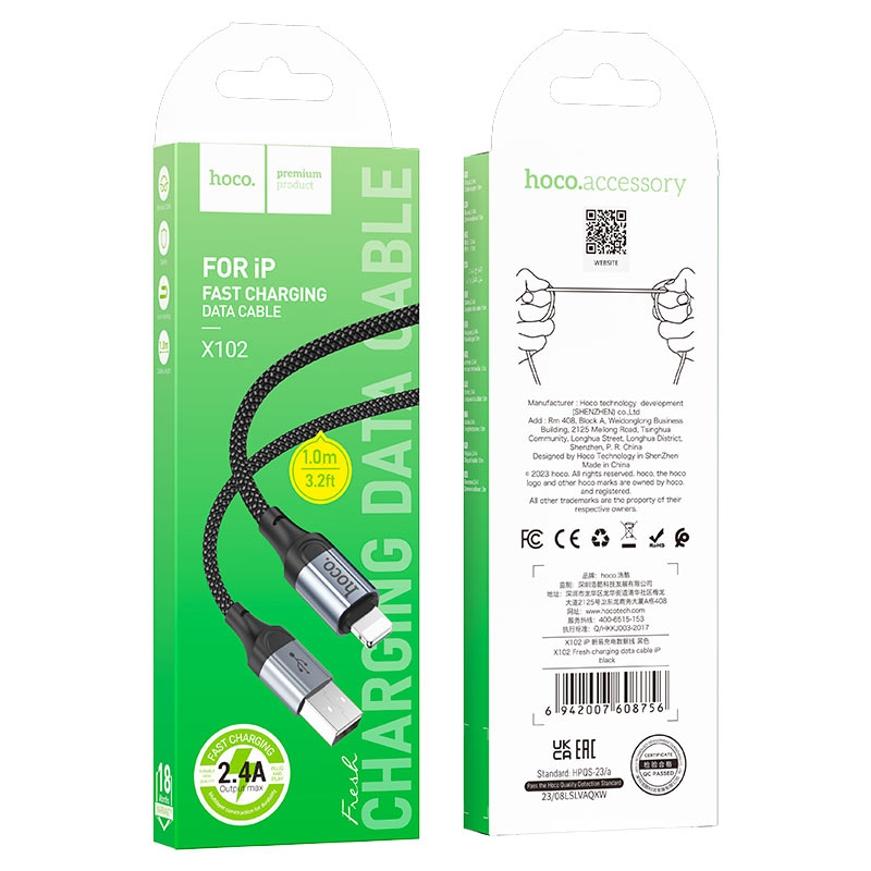HOCO X102 Charging Data Cable (C to L, C to C, A to C, A to L) 1 Meter