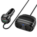 HOCO Z59 48W Dual Port Type-C + USB-A + 2×Cigarette Lighter Slot Car Charger