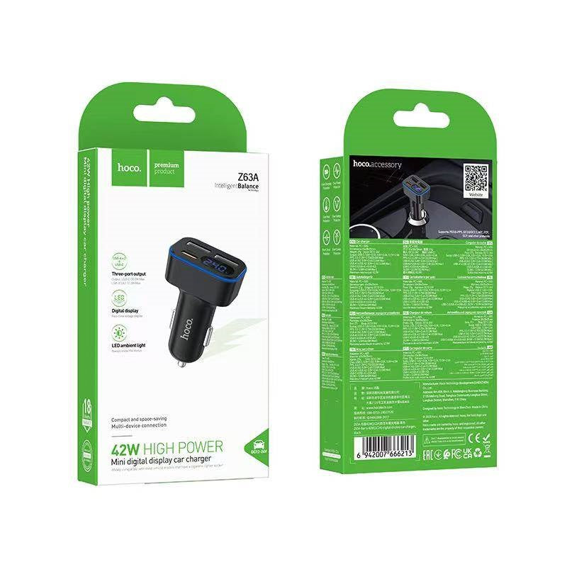 HOCO Z63A 42W Digital Display Car Charger