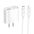 HOCO C109 PD20W + QC3.0 Dual-port Charger Set (C to C, C to L Cable)