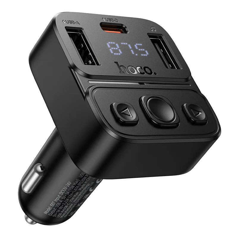 HOCO E87 35W(1A1C) Car Charger with Bluetooth + FM Transmitter