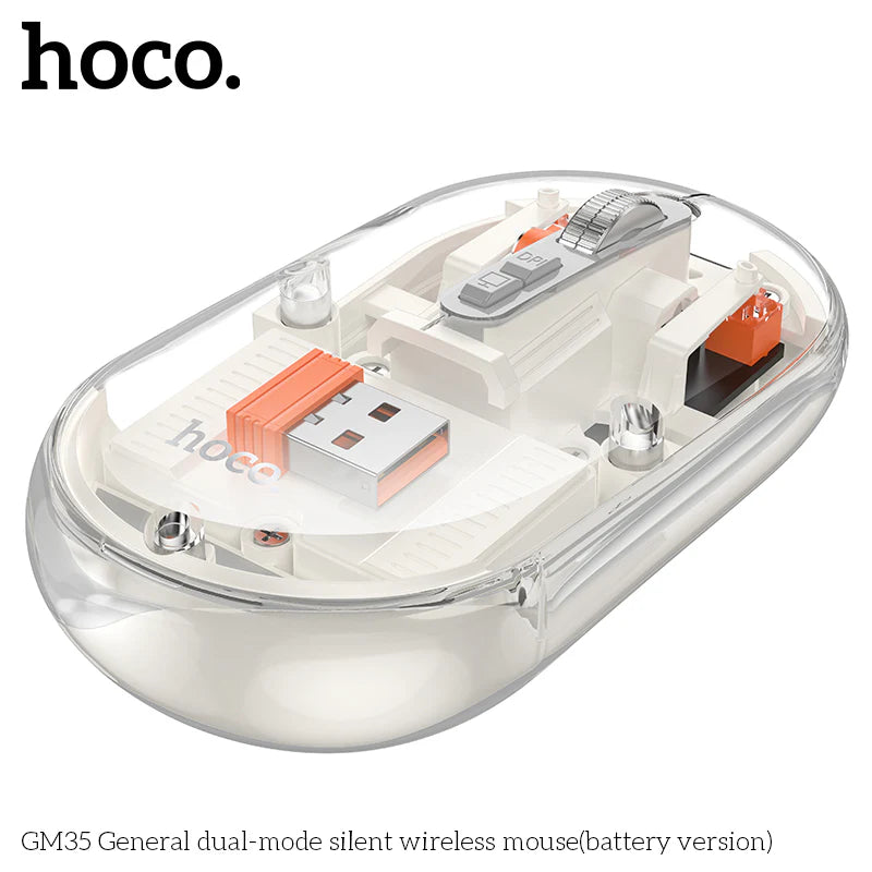 HOCO GM35 Dual Mode Silent Wireless Mouse Rechargeable
