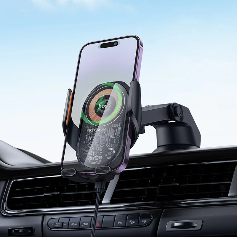 HOCO HW34 3-Axis Linkage Wireless Charging Car Holder for Dashboard/Center Console