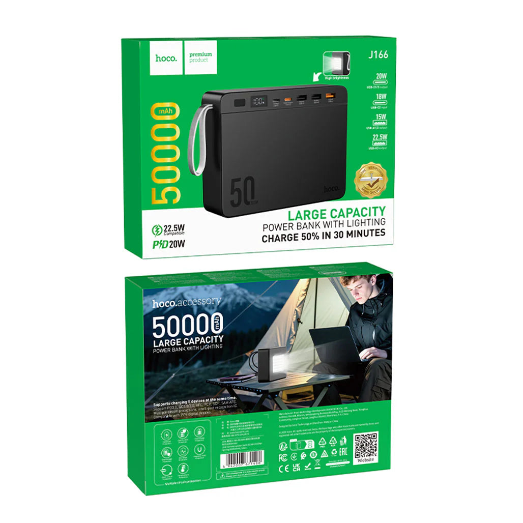 HOCO J116 50000mAh Power Bank with LED Lighting