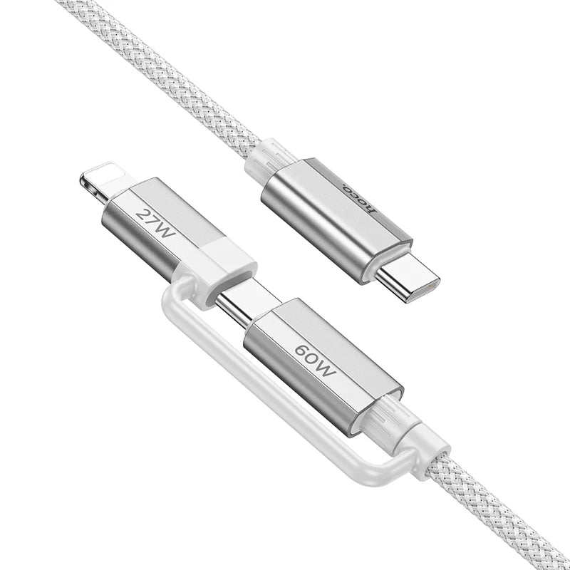HOCO U134 2-in-1 3A Charging Data Sync Cable 1.2m (Lightning / Type-C)