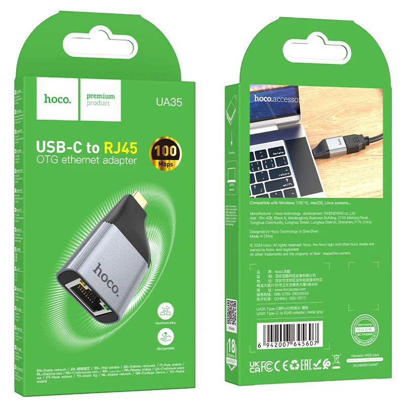 HOCO UA35 Type-C to RJ25 Network Adapter